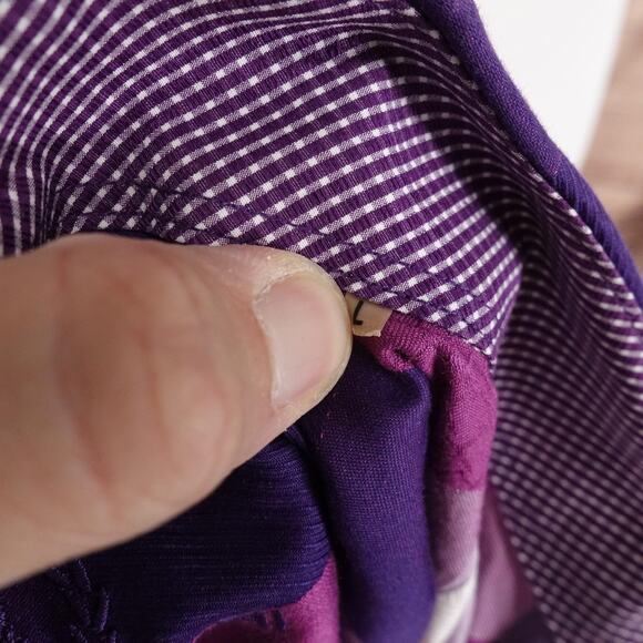 Bugatchi Uomo Shirt Mens Large Purple Pink Plaid Shaped Fit Button Up Cotton - Picture 8 of 10